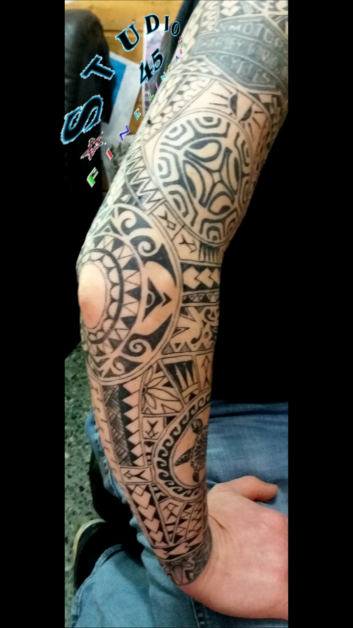 Maori Free-Hand-Work Custom Sleeve